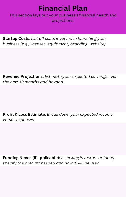 Business Plan Template - The Pink Print