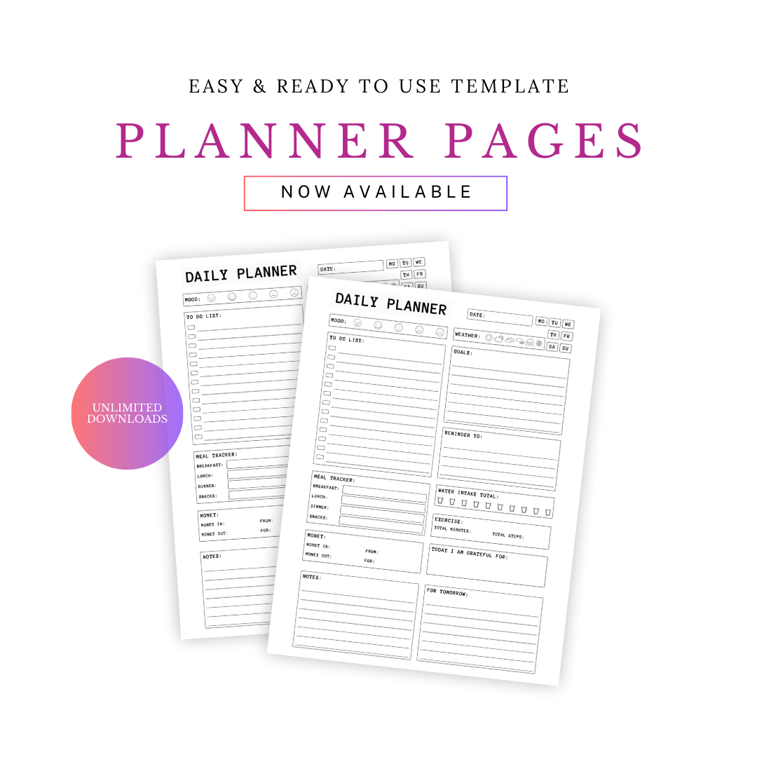 Minimalist Daily Planner – Printable & Unlimited Downloads