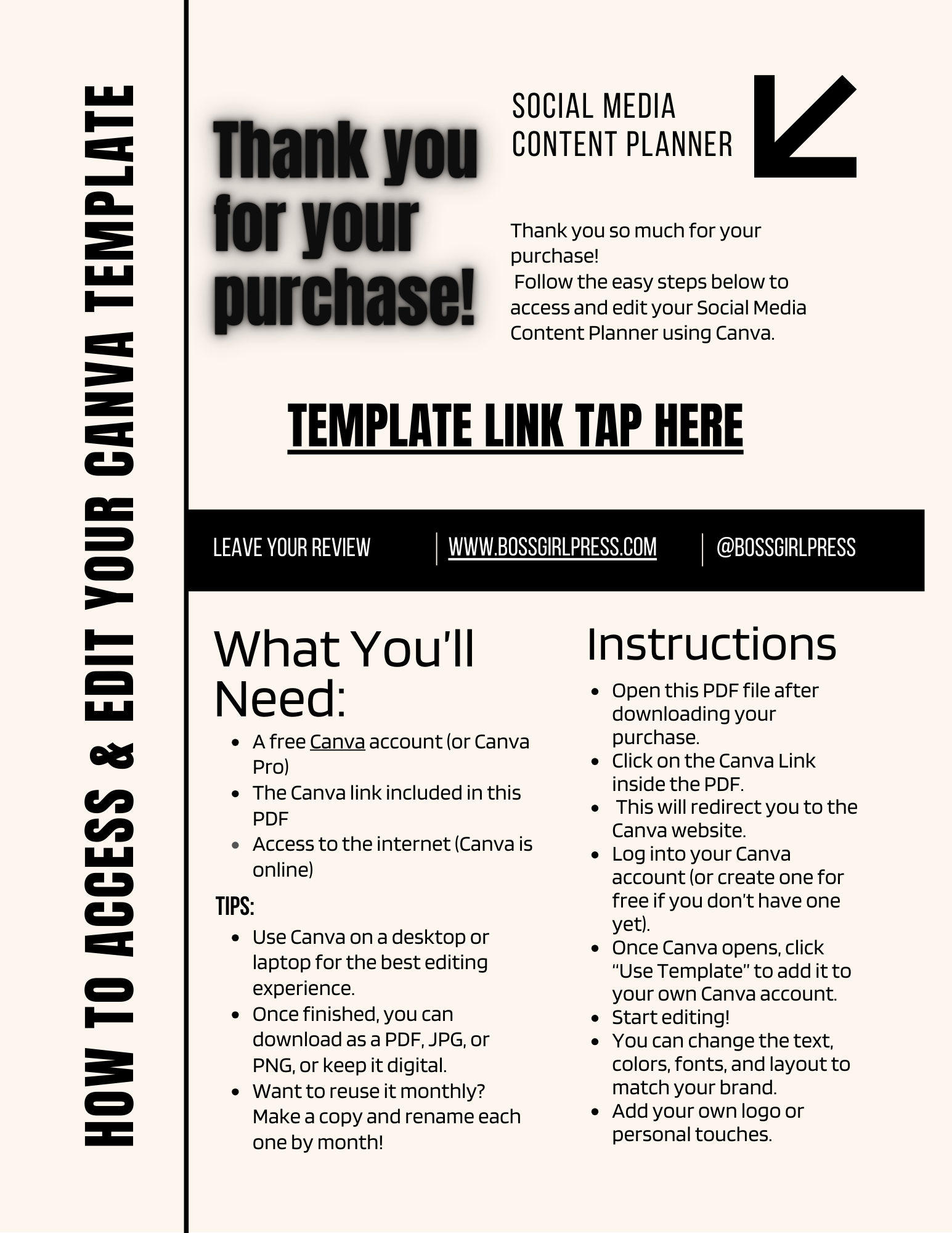 Content Planner for Social Media | Weekly & Monthly Strategy | Instagram Planner | Digital Download