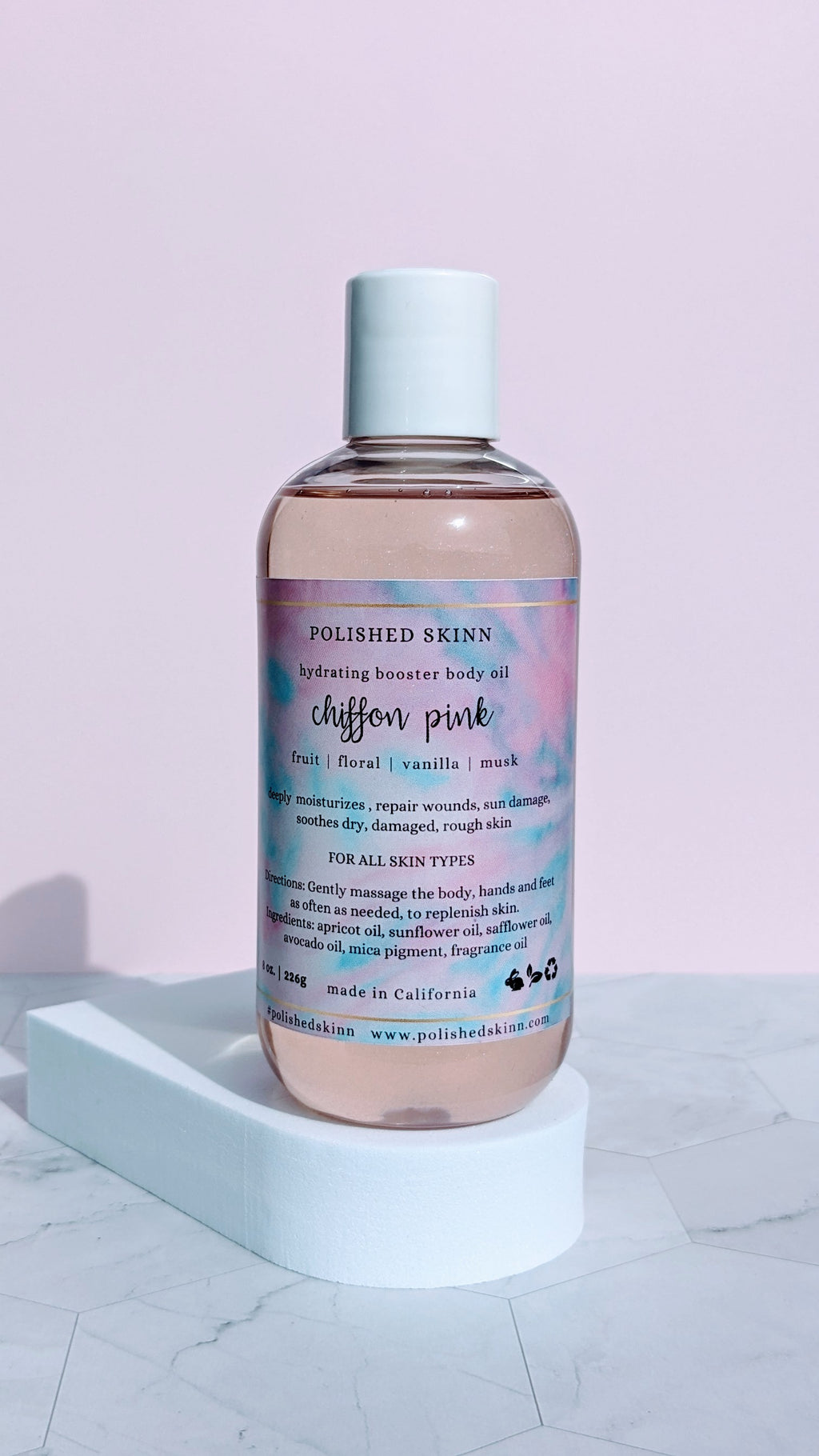 chiffon pink body oil 💗