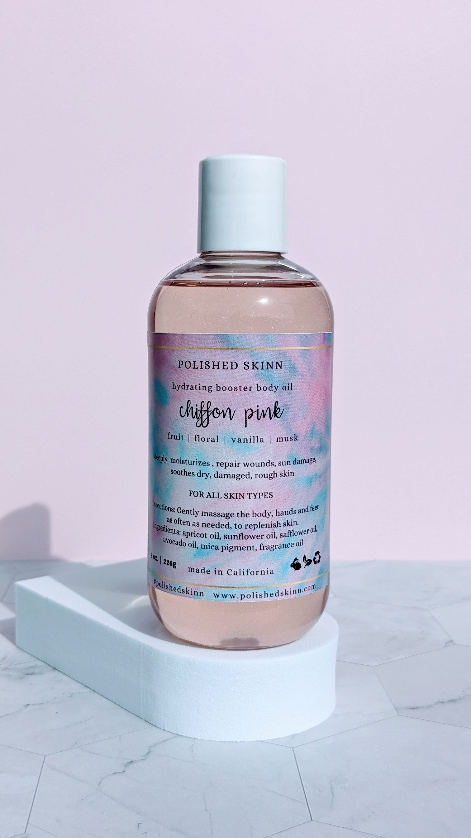 chiffon pink body oil 💗